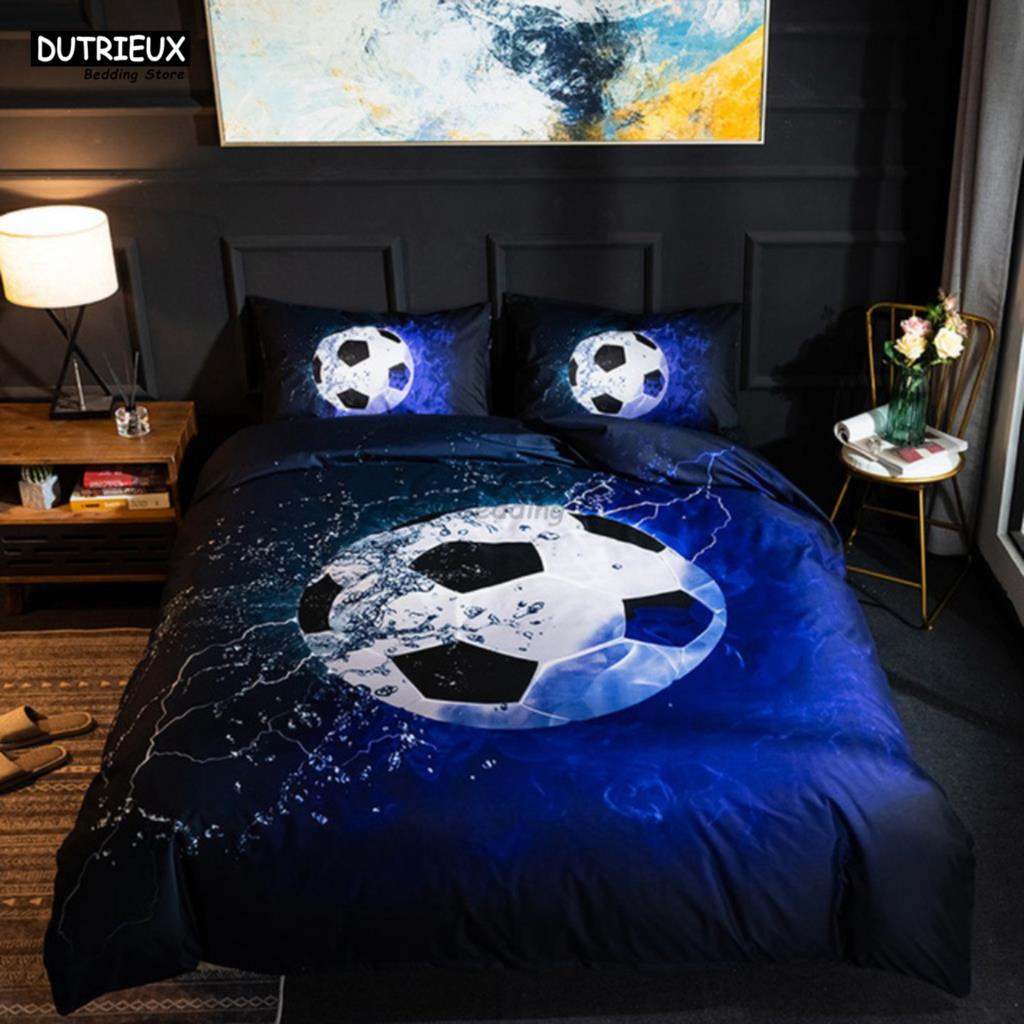White Black Football Bedding Set Ball Sports Bed Linen Double Queen King Twin Full Size Boys Teens Soccer Duvet Cover Set Gifts