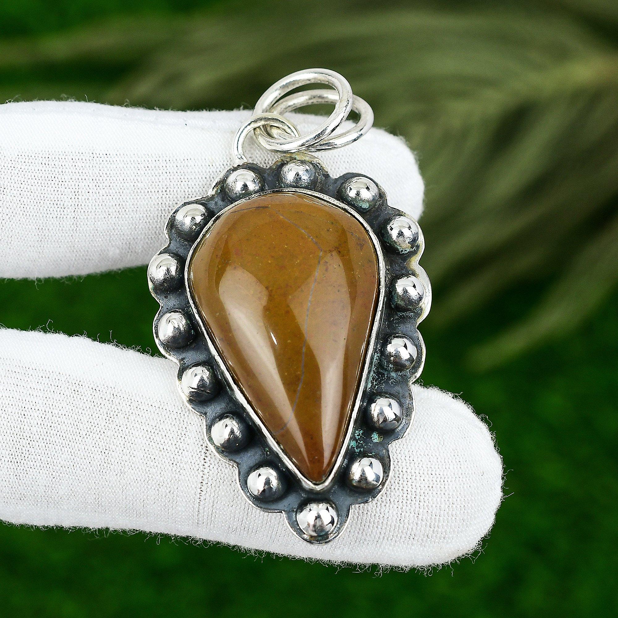 Sterling Silver Tibetan Turquoise Stone Ethnic Art Deco Sister Birthday Pendant