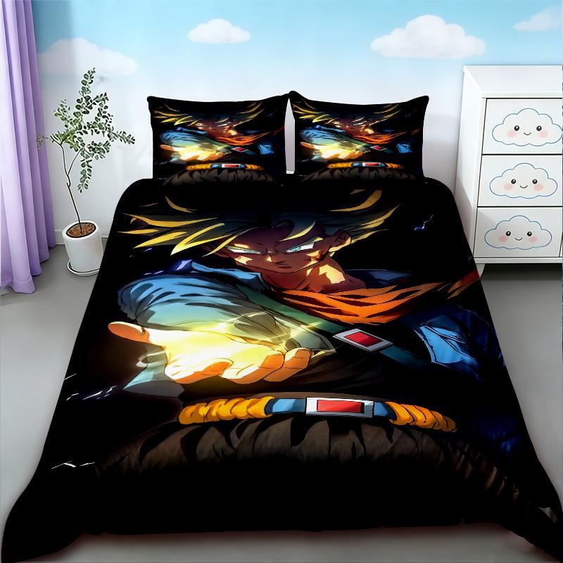Duvet Cover Dragon Ball Anime Soft and Comfortable Twin Single King Kids Adult Gift Three Piece Set Decorative Bed Sheet