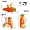 Colorful Resin Rabbit Statue Handmade Simulation Bunny Rabbit Holding Carrot Sculpture Resin Cute Easter Bunny Figurine