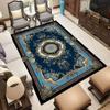Old Style Living Room Carpet Boho Blue Non-slip Area Rugs Decor Bedroom Washable Hallway Floor Mats Elastic Bedside Mat Flannel