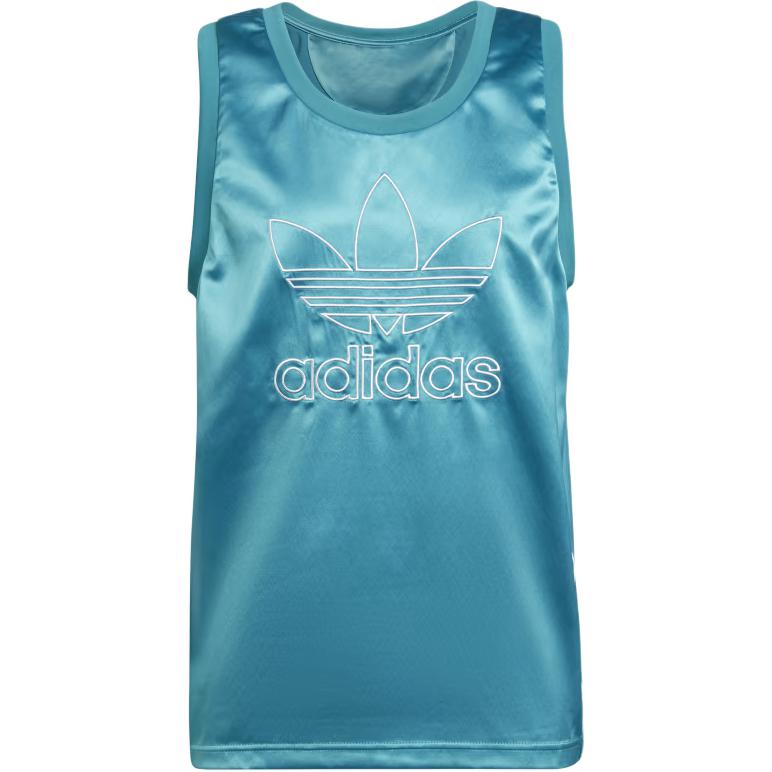 Adidas Originals Trefoil Embroidered Crew Neck Sleeveless Vest Men Tops Blue H11436