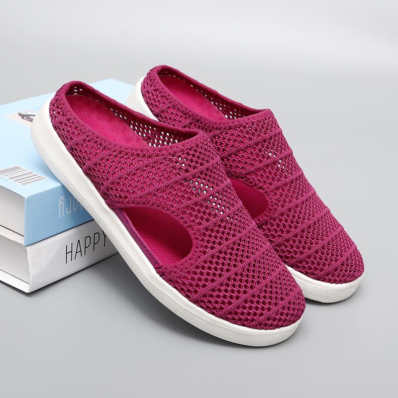 

Men s Plus Size 46 Summer Outdoor Closed-Toe Flyknit Flat Sole Casual Sports Sandals 40 красный