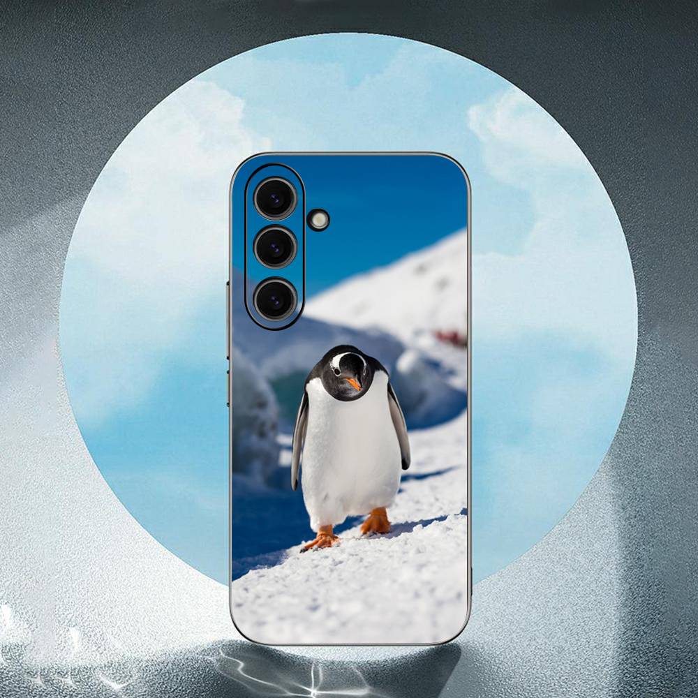 Lovely Penguin For Samsung Galaxy S23 S24 S25 Ultra S22 Plus S21 Black Soft Case Waterproof Soft Case