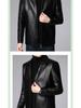Men's Leather Jacket for Mid-Aged & Elderly: Fleece-Lined, Thickened, Windproof, Detachable Fur Collar, Winter Warmth for Dad.