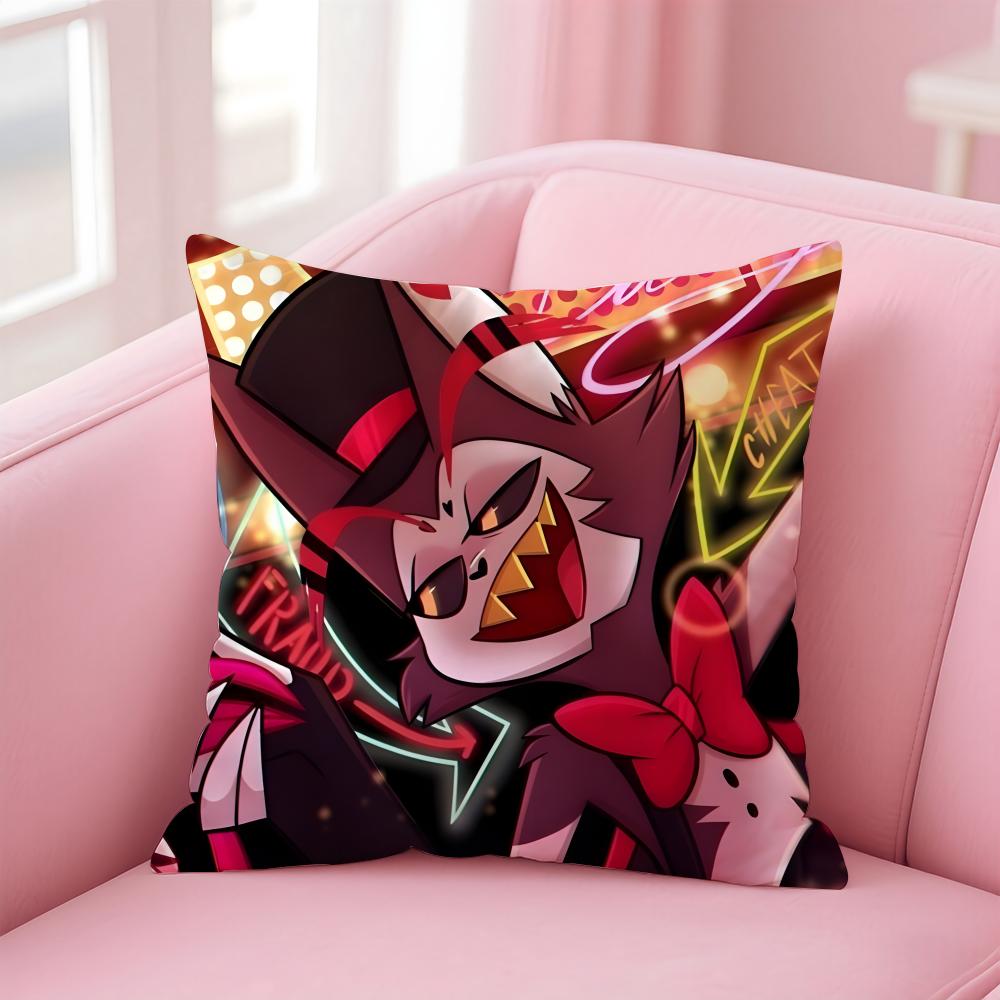 H-Hazbin H-Hotel Anime Cushion Cover Home & Car Multi-Scene Pillow Cover - Reversible, Soft & Durable for Daily Use