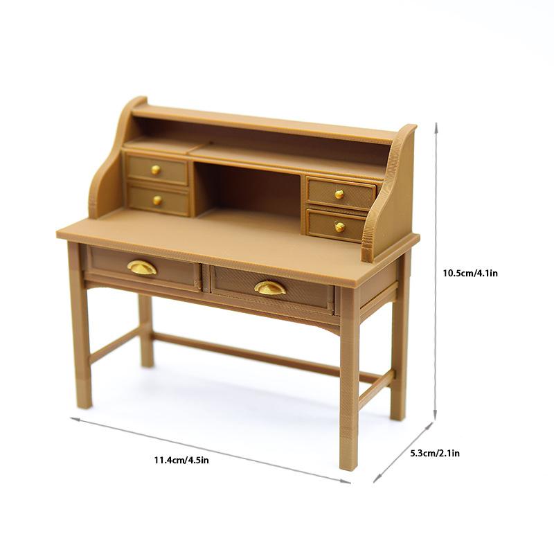 1Pcs Dollhouse Writing Desk Model Study Room Furniture Decoration Simulated Home Desk Scene Decor Accessories
