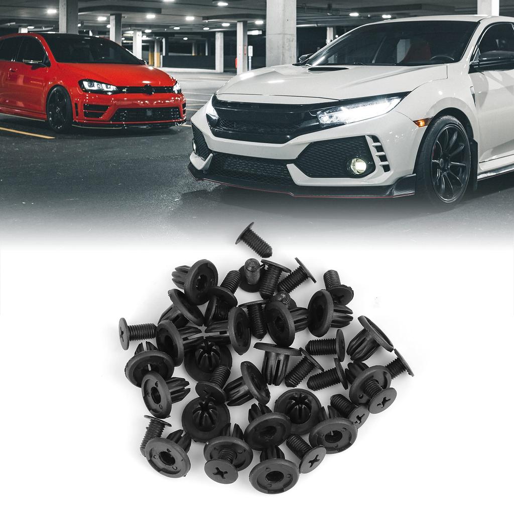 uxcell Push Rivet Retainer Fasteners, Plastic, Total Length: 0.6 inches (16.8 mm), Pack of 20