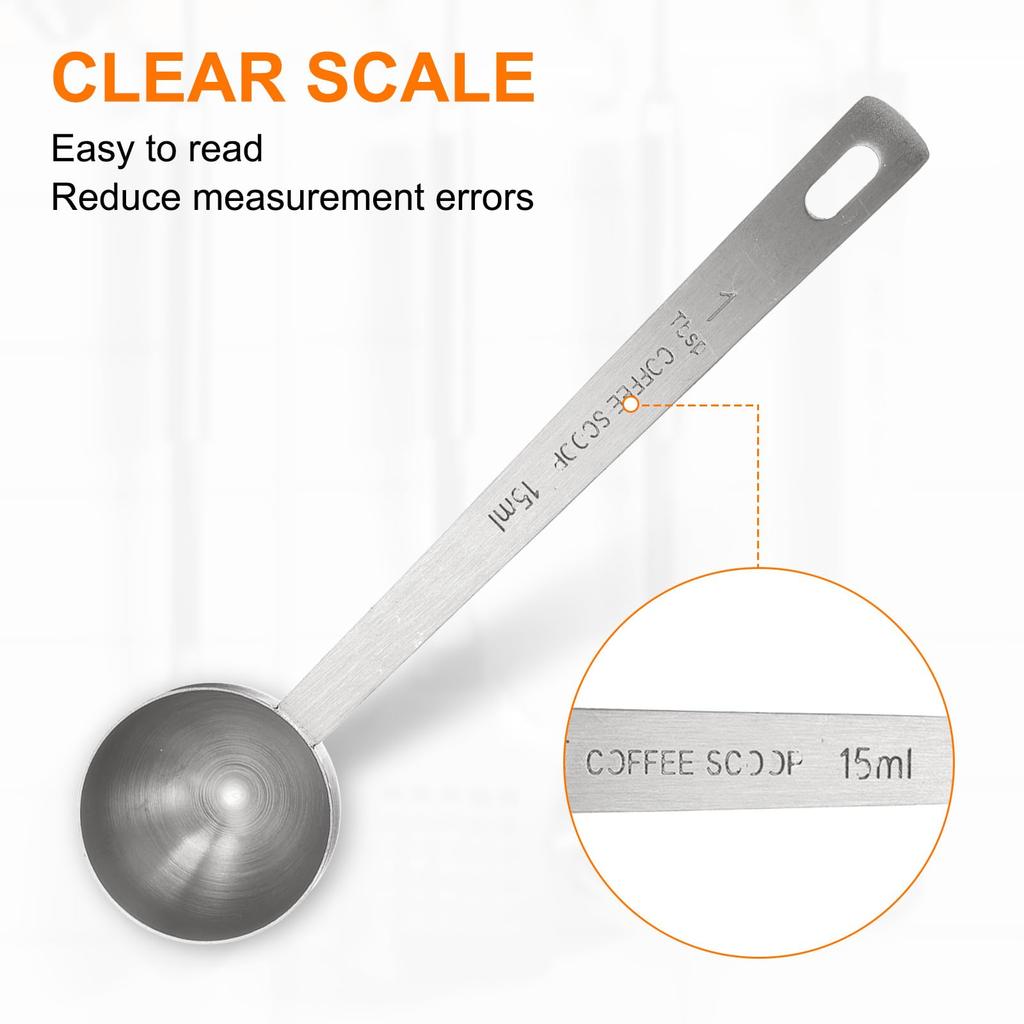 uxcell Single Measuring Spoon, 1 Tablespoon (3 Teaspoons, 15ml), 304 Stainless Steel Single Tiny Square Bowl Measuring Spoon with Long Handle, Silver