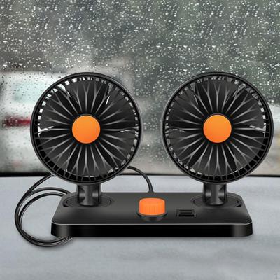 Fahrzeug-Kühlventilator Elektrisch Doppelkopf Vielseitig Zwei Geschwindigkeiten Wind Kompakt Schreibtisch Tragbar