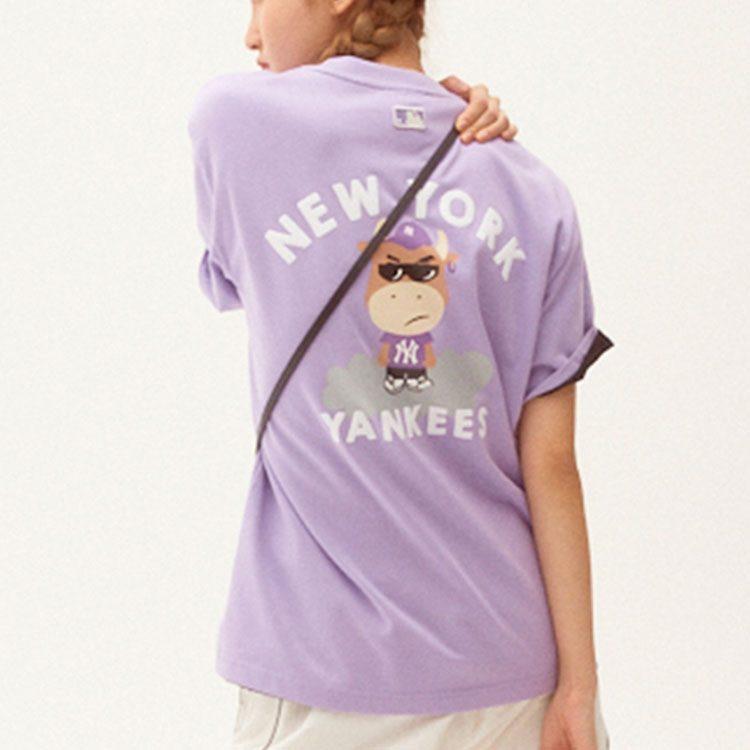 MLB T Shirts Unisex Purple Crew Neck Moderate Straight Fit 31TSC9131-50V