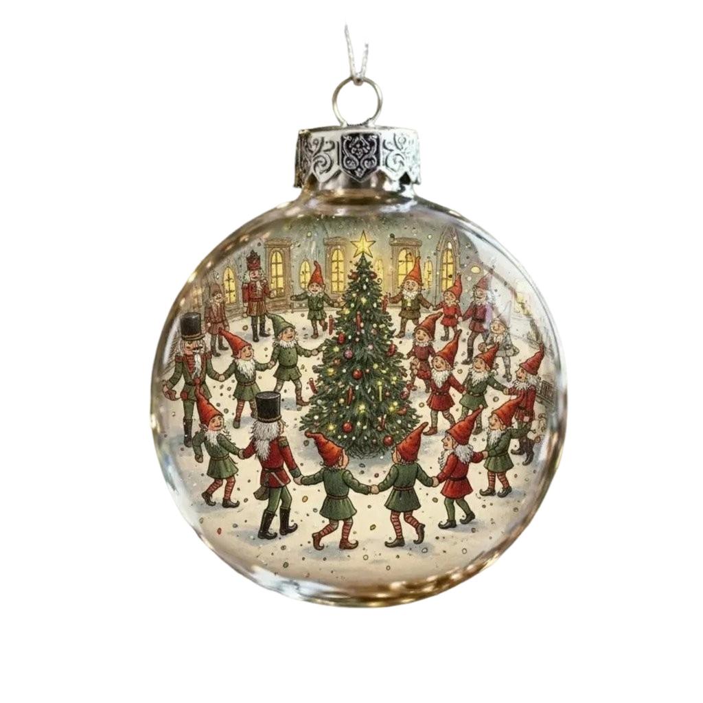 Vintage Christmas Scene Bulb Ornaments