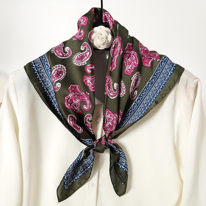 New Satin Shawl Design Wild leopard Print Silk Square Women neck scarves Wrap Headkerchief Beach Hair Band women's bandana