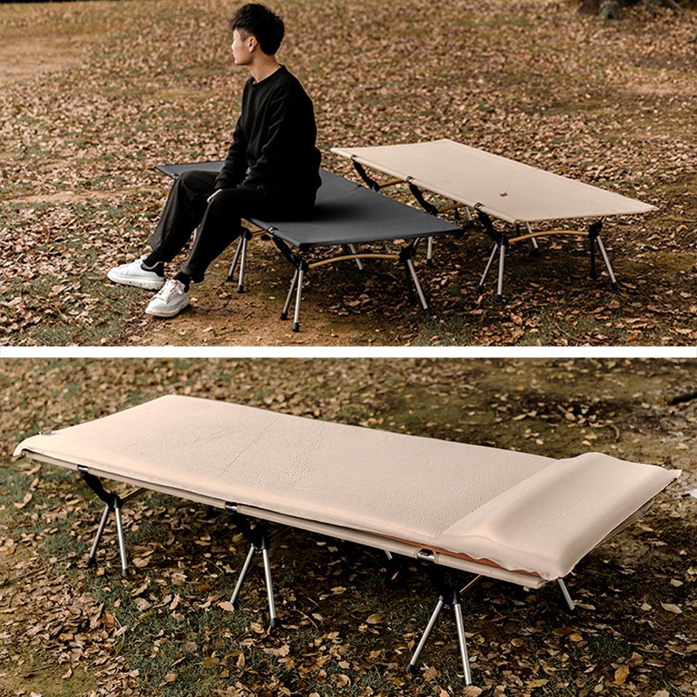 Outdoor Ultralight Portable Folding Sleeping Bed Office Siesta Noon Break Bed Aluminum Alloy Rod