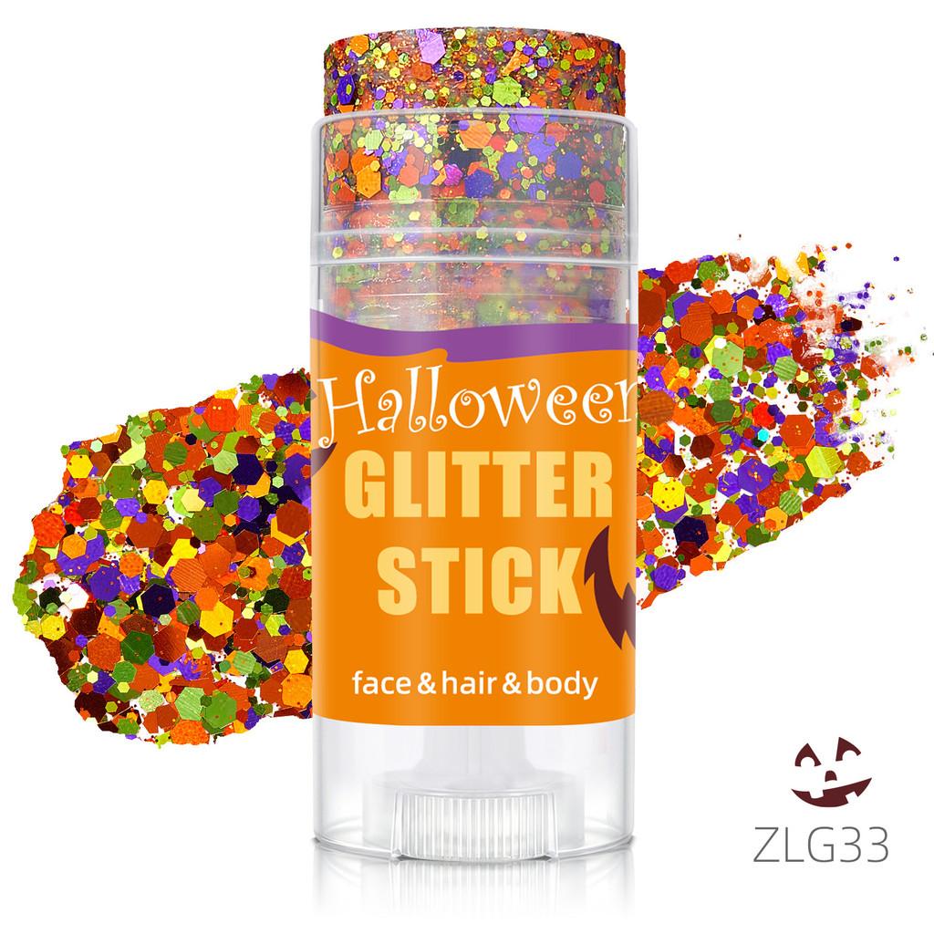 Halloween Body Glow Stick With Sparkling Sequins For Face Makeup And Costume Party