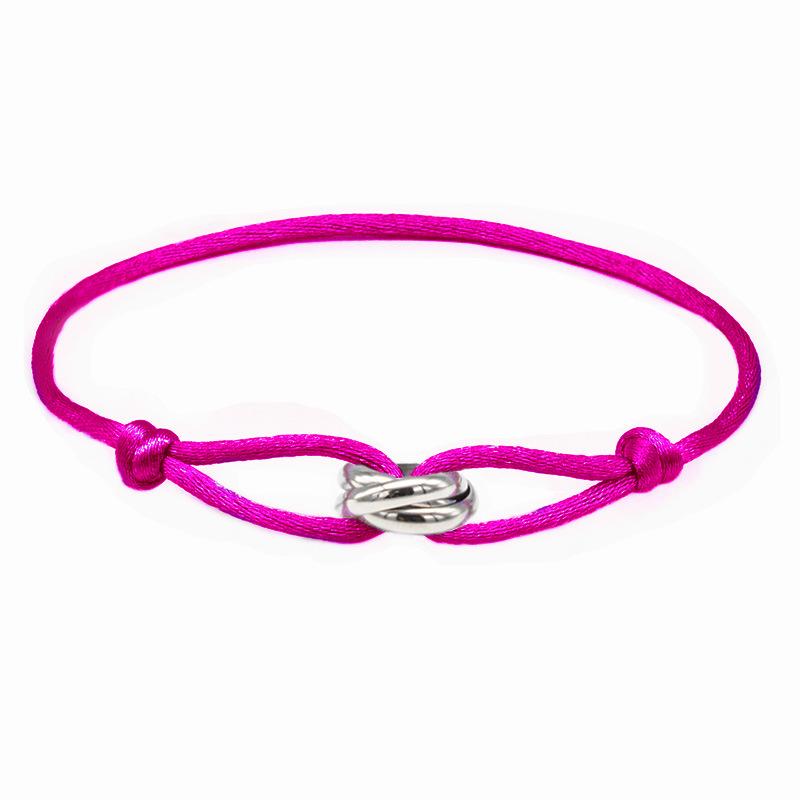 Braccialetto lucky con perline per coppia, amicizia, anelli in acciaio inossidabile, regolabile, impermeabile, braccialetto per amanti per donne, uomini, gioielli