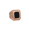 Russia 585 Purple Gold Couple Ring Fashion Rose Gold Plated Black Stone Ring For Boyfriend Gift