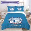 Cardiff City FC Pattern Bedding Uilt Set Uilt Cover Pillowcase Home Decoration Birthday Gift (1 * Duvet Cover + 2 * Pillowcase Without Core)