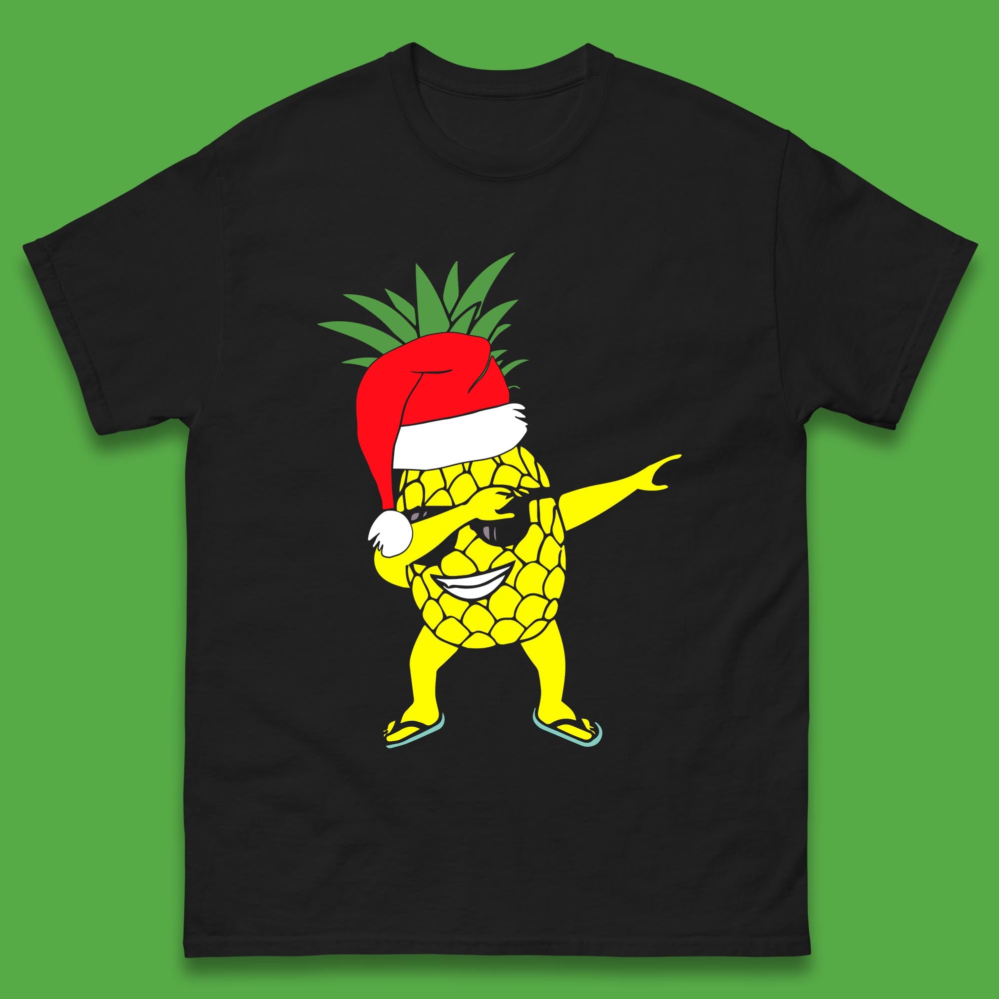 

Dabbing Santa Pineapple Christmas In July Mens T Shirt Womens Tops Tees 4XL