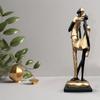 Stilvolle goldene schwarze Harzstatue eines romantischen Paares für die Inneneinrichtung (1er-Pack, Schwarz & Gold)