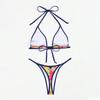 2025 Women's Print Lace-up Three-point Bikini Swimsuit for Beach & Hot Springs