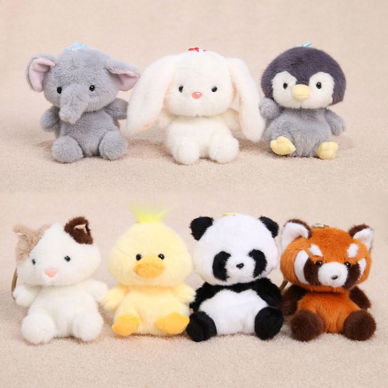 Plush Animal Keychain For Girls With Short Pile Fabric And Hanging Strap For Bags And Keys
