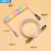 Mechanical Keyboard Coiled Cable with USB Type C Aviator Connector for Desktop Computer Gaming Setup Max 3 Meters Length