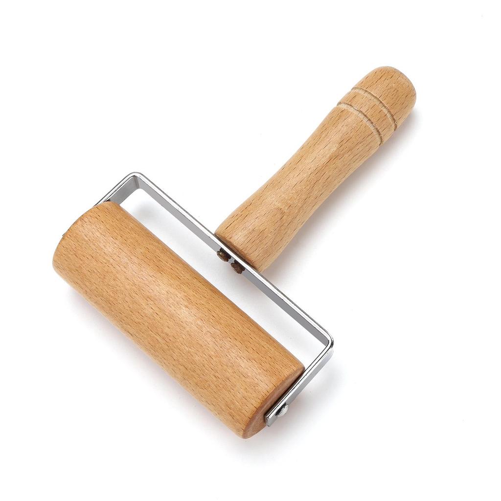 Beech Wood Double-Headed Rolling Pin with Solid Wooden Handle for Dumpling Skins and Baking