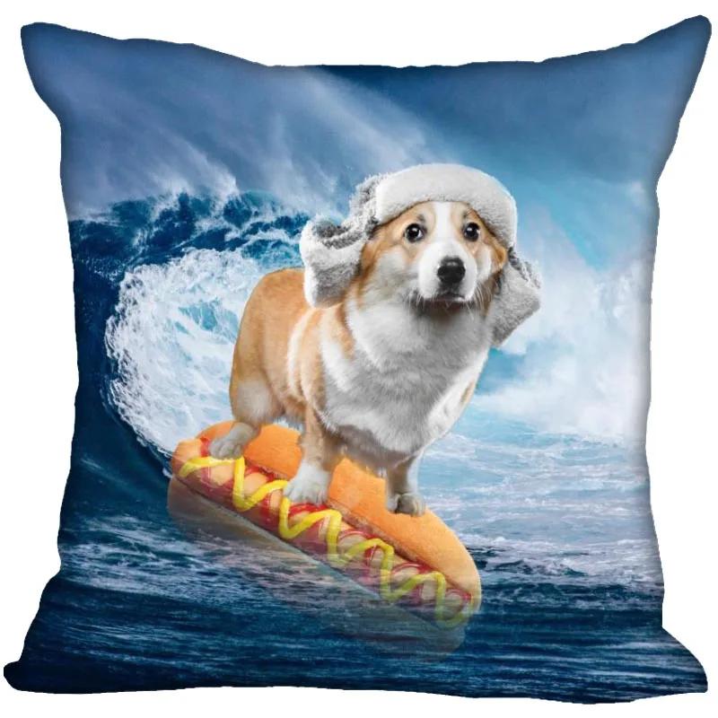 Față de pernă cu fermoar invizibil Funny Dog Animal Home Decor Satin