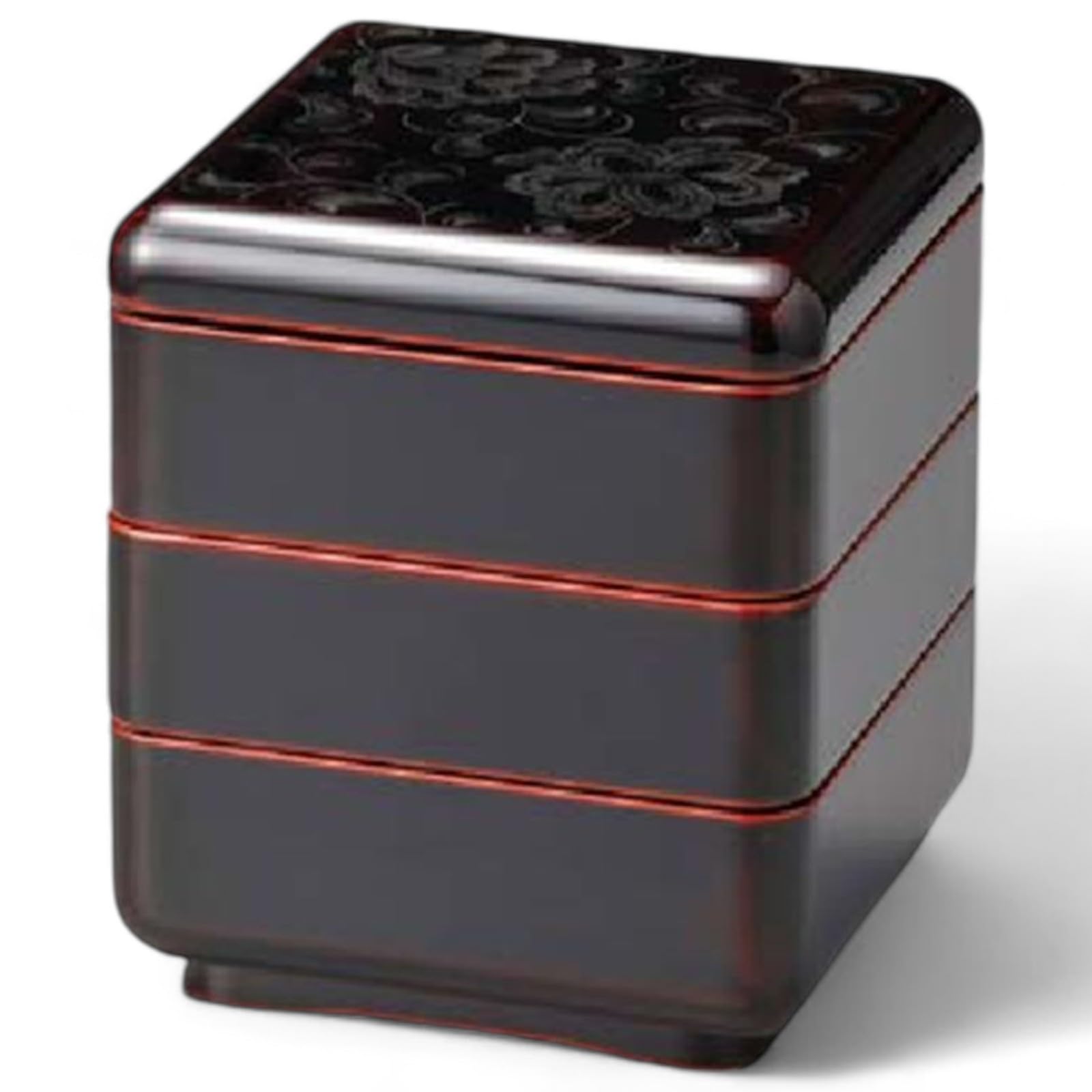 

Lacquerware Jubako Wooden Flower Carved Princess Small Jubako 15cm Wooden Jubako Box Made in Japan J-kitchens (1 set)