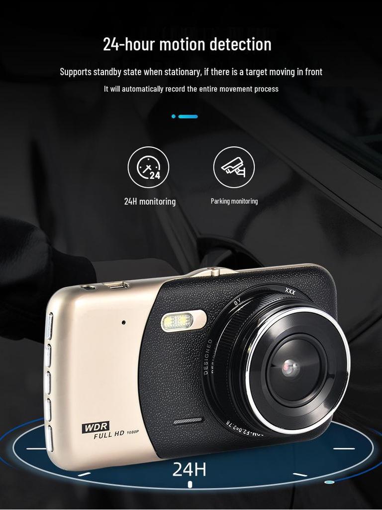 New Cross-Border Metal Dual Lens Dash Cam HD 1080p with Front and Rear Cameras