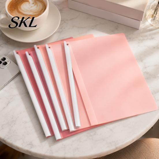 Office Document Holder 5PCS Side Opening File Folder, with Rotating Sliding Bar, Lightweight Easy Add Remove Paper Folder Durable PP Gradient