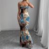 Summer New European and American Women's Clothing Sexy Tube Top Strap Backless Long Dress Fashionable Sexy Dress Women