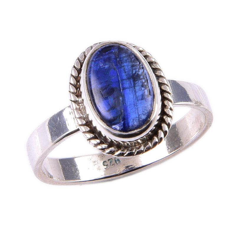Natural Kyanite Gemstone Handmade 925 Solid Sterling Silver Gift Ring S.7 z5s41