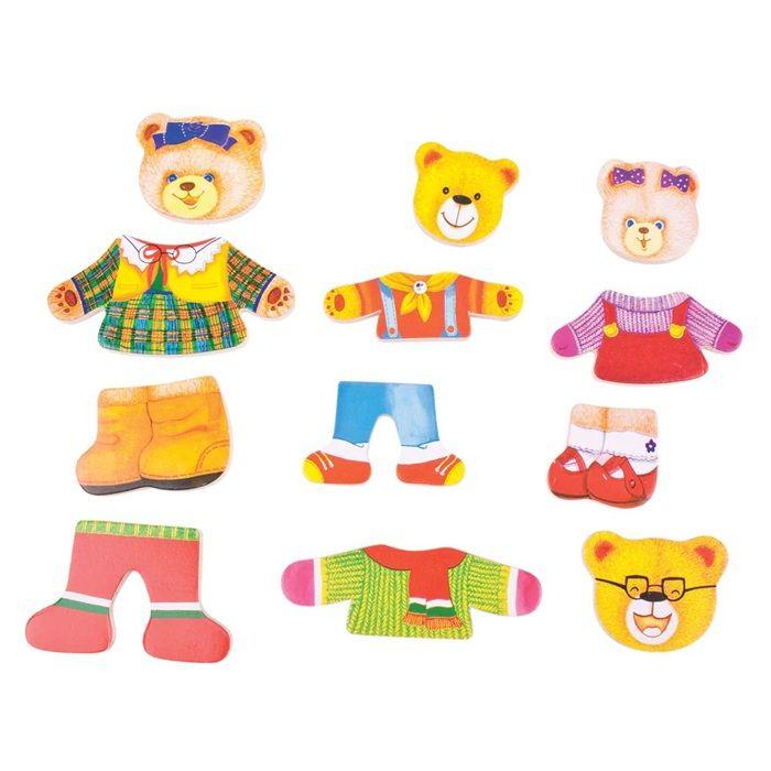 Puzzle d'encastrement - Bigjigs Toys - Famille ours à habiller - 72 pièces - 3 ans - Intérieur