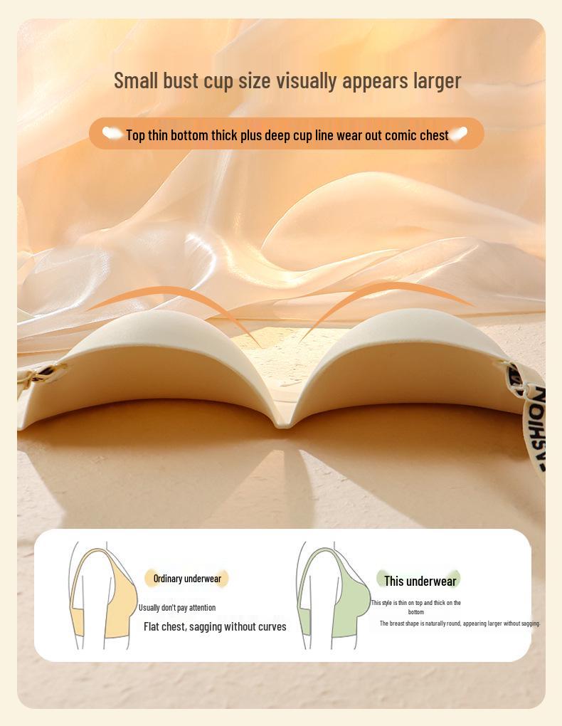 Strapless Non-Slip Seamless Half-Cup Bra for Women with Small Busts