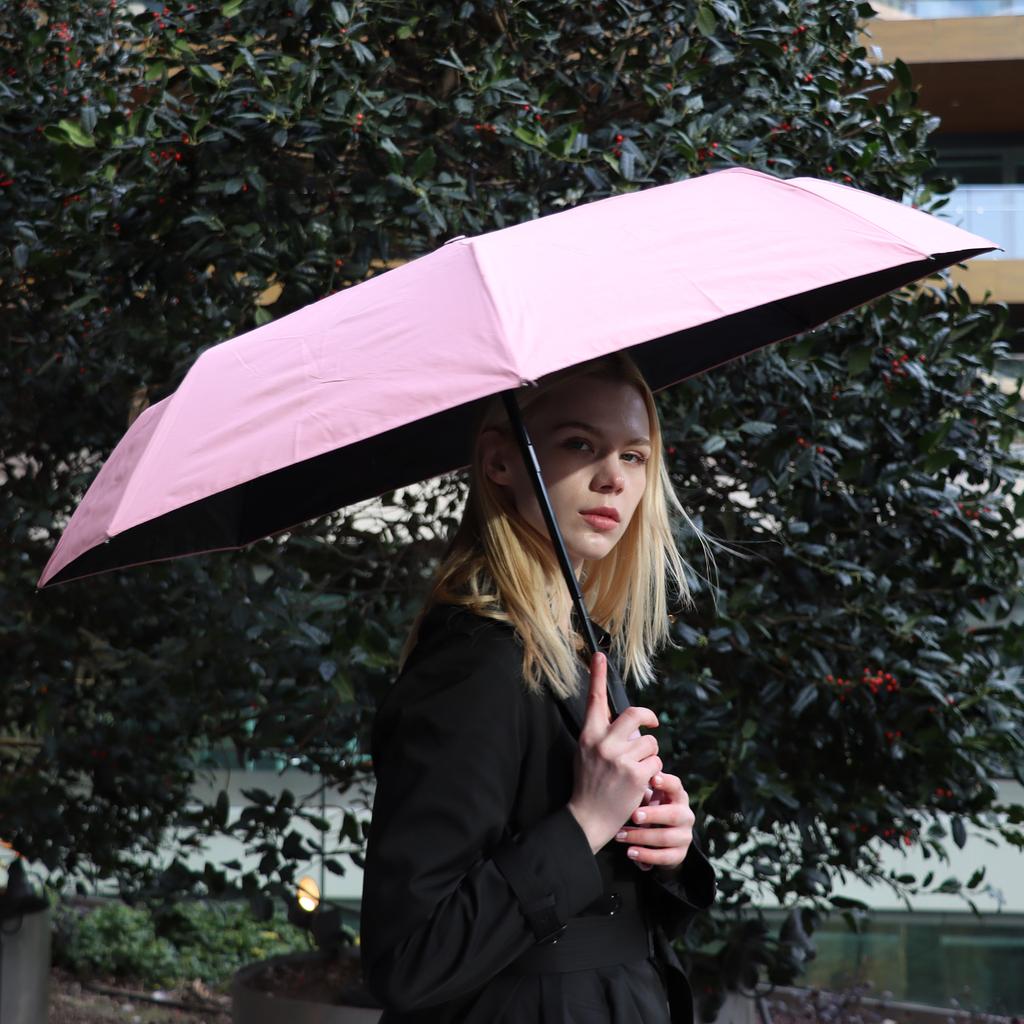 Biggdesign Moods Up Pink Automatic UV Umbrella, Windproof, Quick-Drying, Compact Size For Bags