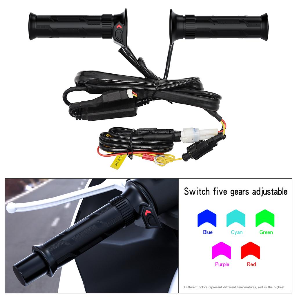 Motorcycle Electric Handlebar, Modified Handlebar Cover, Five Speed Intelligent Temperature Control, Riding Accessories, 12V