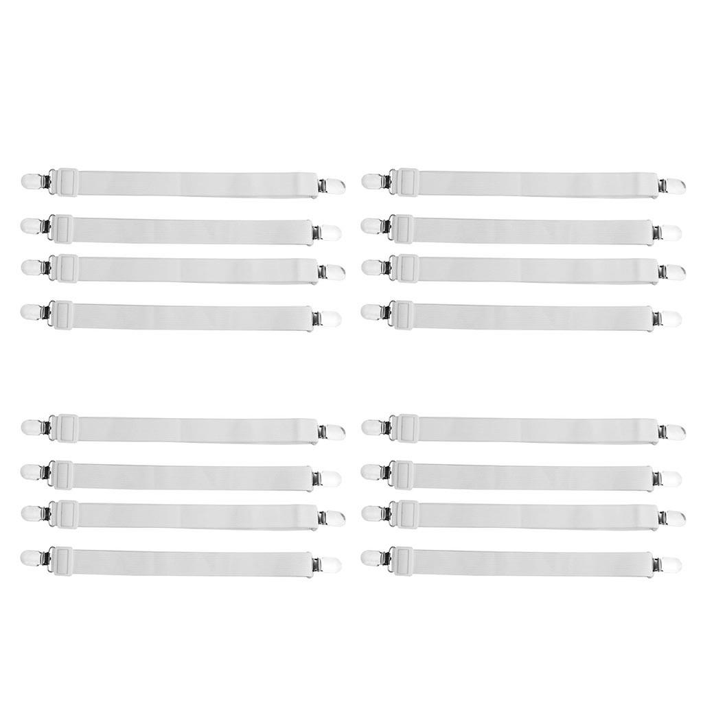 16 PCS  Bed Sheet Straps, Bed Sheet Straps,  Elastic Sheet Straps белый