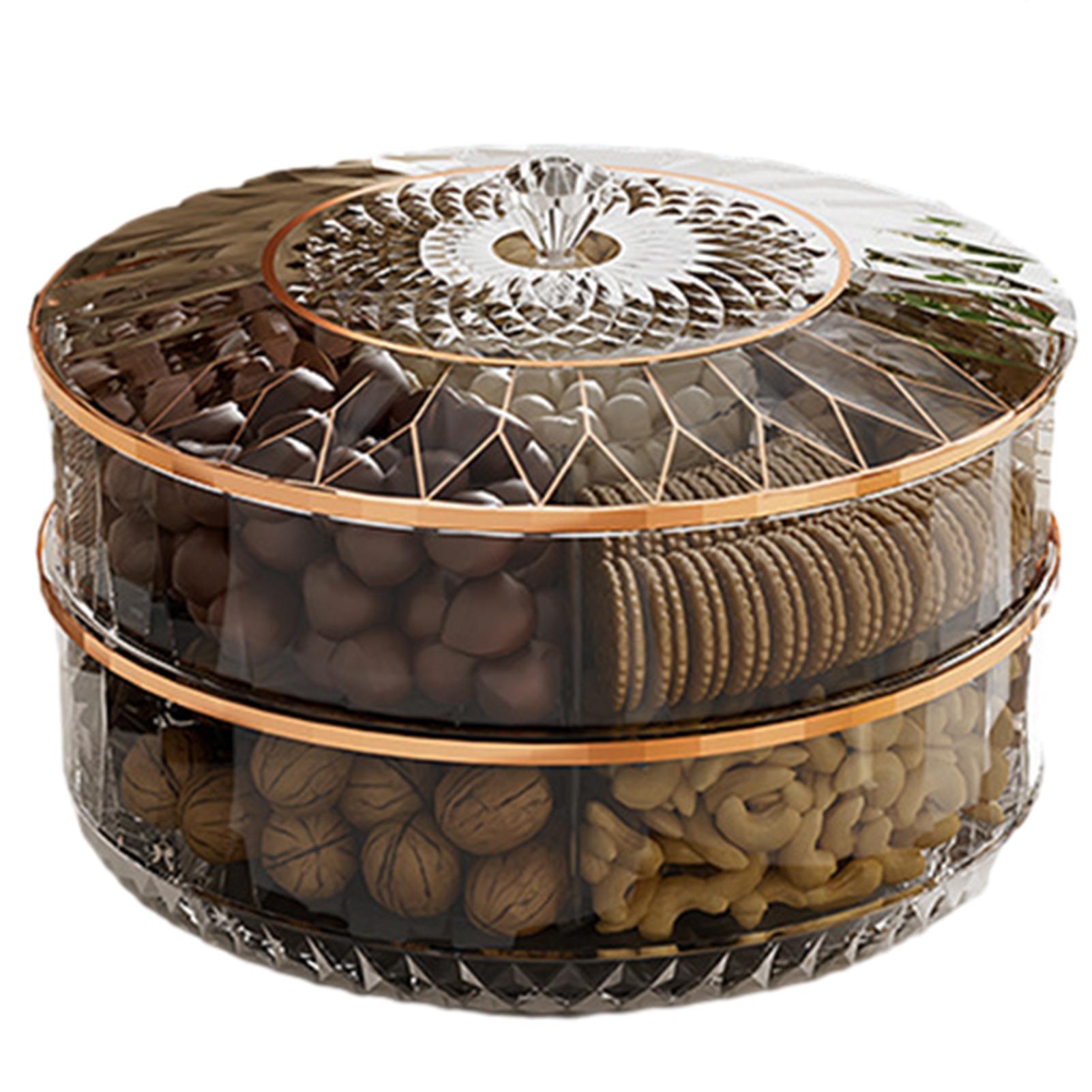 Household Tea Table Fruit Tray Rotatable Stackable Fruit Dispensing Box Dry Fruit Tray Fruit Dish Candys Container Storage Single