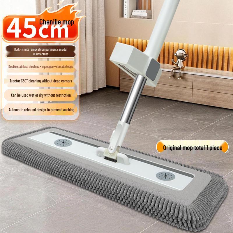 Doppelt verwendbarer rotierender Flachwischer für trockene & nasse Reinigung – Kein Auswaschen Bodenwischer für Fliesen