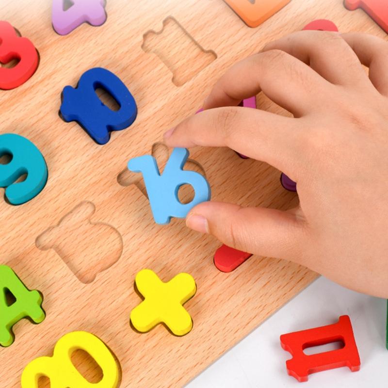Wooden Puzzle Board Shape Matching Toy Alphabet/Number/Geometric Tangram Busy Board Jigsaw for Baby Kids Early Education