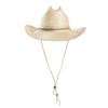 European and American spring and summer new fashion casual belt adjustment tether sisal denim hat outdoor travel beach sun protection straw hat