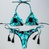 Sexy Triangle Chains Bikini Sets Micro Thongs Swimsuit Women Bathing Suit Biquini Bandage Beachwear Print Swimwear Thong Bikini
