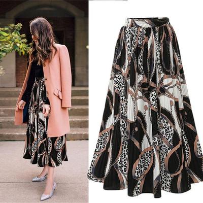 Bohemian Hippie Summer Skirt Casual Convertible Sundress Skirt High Waist Below Knee Skirt Women's A Line Long Skirts Elastic Waist Skirts