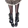 Women Sheer Fishnet Mesh Tights Stockings Aesthetic Hollowed Vertical Striped Patterned See Through Pantyhose Leggings