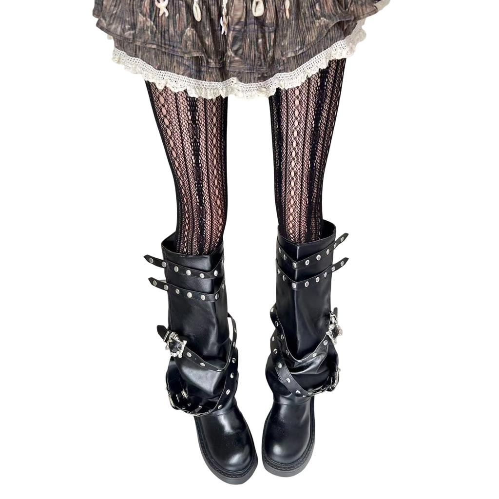 Women Sheer Fishnet Mesh Tights Stockings Aesthetic Hollowed Vertical Striped Patterned See Through Pantyhose Leggings