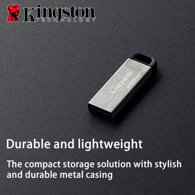 Kingston USB-накопители емкостью 256 ГБ USB 3.2 Gen 1 | Скорость до 200 МБ/с | Высокая производительность | Металлический флэш-накопитель | DataTraveler Kyson DTKN/256 ГБ/128 ГБ/64 ГБ