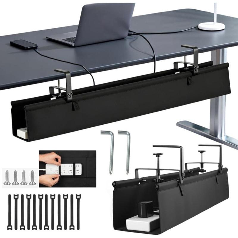 

Under Table Cable Management Tray Cord Organizers Durability Fabric And Metal Build For Office Or Home Use Metal Rack 35x70cm