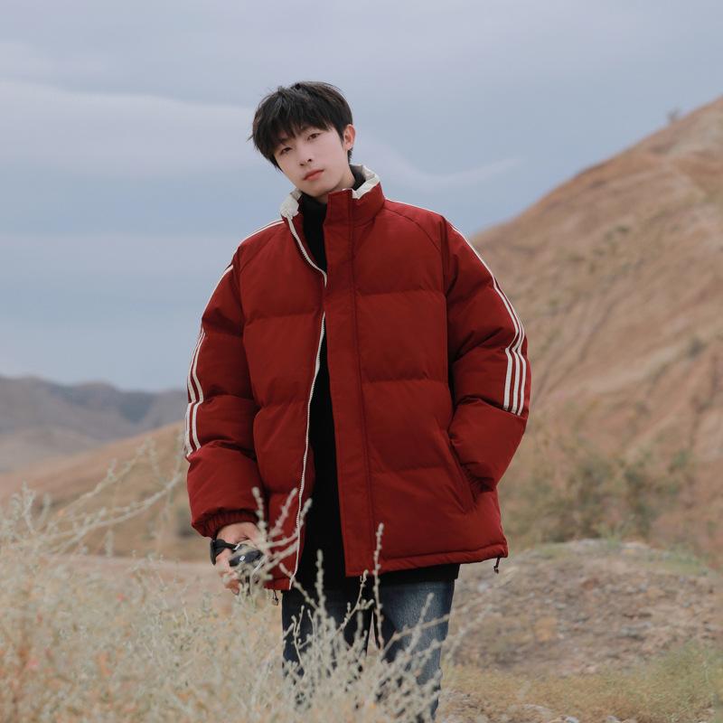 Couple Cotton Jacket Men and Women Same Style Winter Japanese Cotton Jacket Coat Bread Suit Loose Stand Collar Cotton Jacket Men